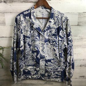 Chico's Blue Paisley Jacket [677b9]